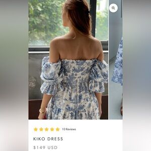 Kiko Blue and White Maxi Dress